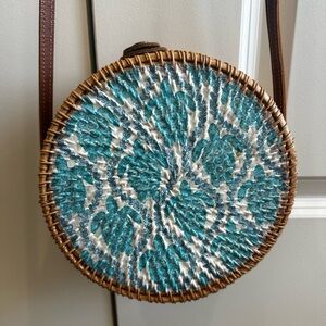 Round Crossbody purse featuring a turtle print